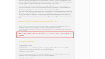 Opt-Out-Klick bei Datenschutzerklärung